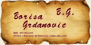 Boriša Grdanović vizit kartica